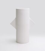 Vase Geom Cut II B Blanc