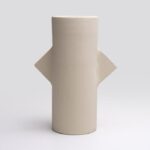 Vase Geom Cut II B Ivoire