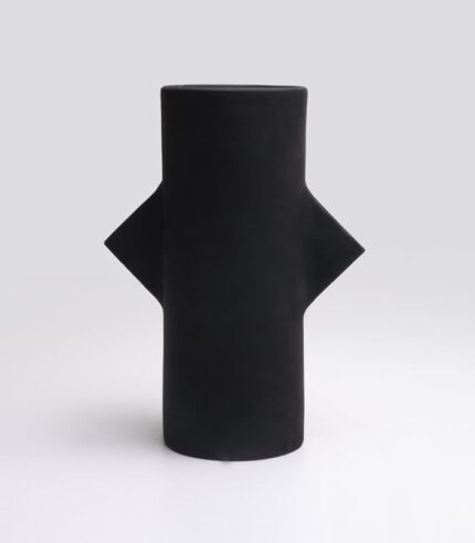 Vase Geom Cut II B Noir