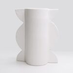 Vase Geom Cut III B Blanc