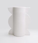 Vase Geom Cut III B Blanc