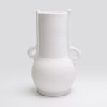 Vase Geom Knot B Blanc