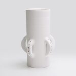 Vase Geom Strap B Blanc