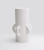Vase Geom Strap B Blanc