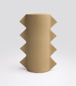 Vase Geom Cut I B Beige