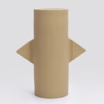 Vase Geom Cut II B Beige