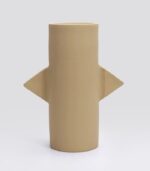 Vase Geom Cut II B Beige
